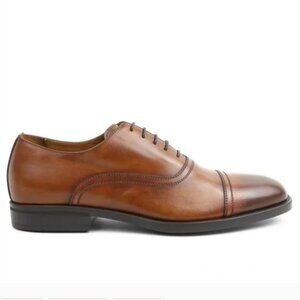 Bruno Magli The Butler Leather Lace Up Oxford Dress Shoe Cognac Brown Sz 13
